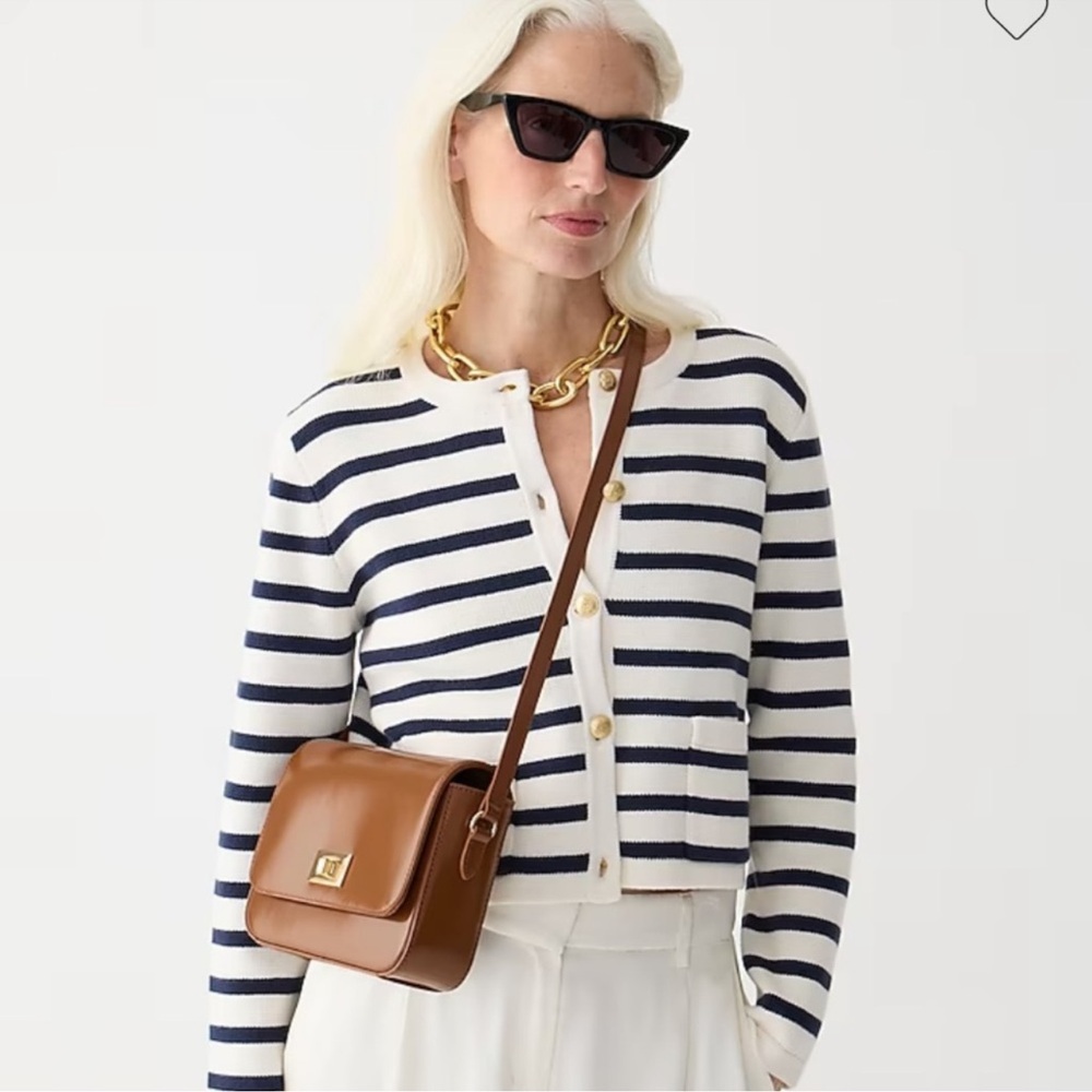 J. Crew Navy and White Striped Sweater
